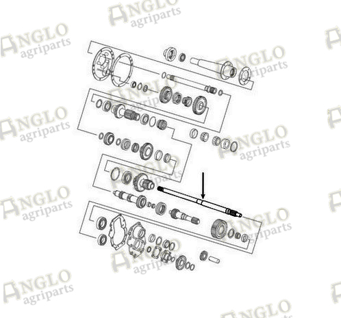 | Transmission PTO Output Shaft 15 Spline, 1020mm, 45° Pressure Angle